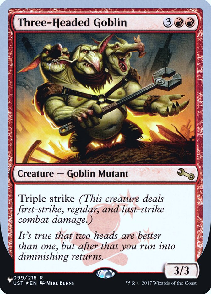 Three-Headed Goblin (Unfinity Foil Edition) [The List] | Play N Trade Winnipeg