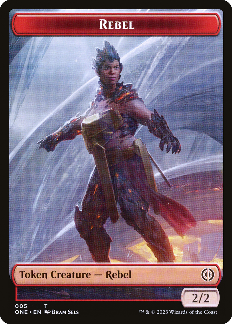 Rebel // The Hollow Sentinel Double-Sided Token [Phyrexia: All Will Be One Tokens] | Play N Trade Winnipeg