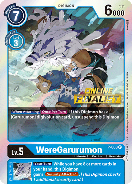 WereGarurumon [P-008] (Online Regional - Finalist) [Promotional Cards] | Play N Trade Winnipeg