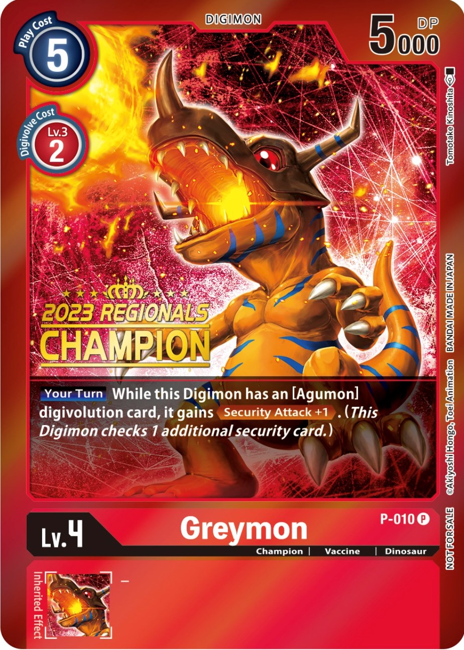 Greymon [P-010] (2023 Regionals Champion) [Promotional Cards] | Play N Trade Winnipeg