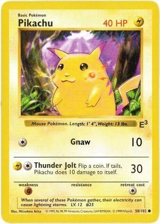 Pikachu (58/102) (E3 Stamped Promo with Red Cheeks) [Miscellaneous Cards] | Play N Trade Winnipeg