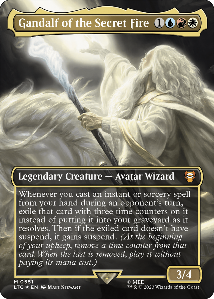 Gandalf of the Secret Fire (Borderless) (Surge Foil) [The Lord of the Rings: Tales of Middle-Earth Commander] | Play N Trade Winnipeg