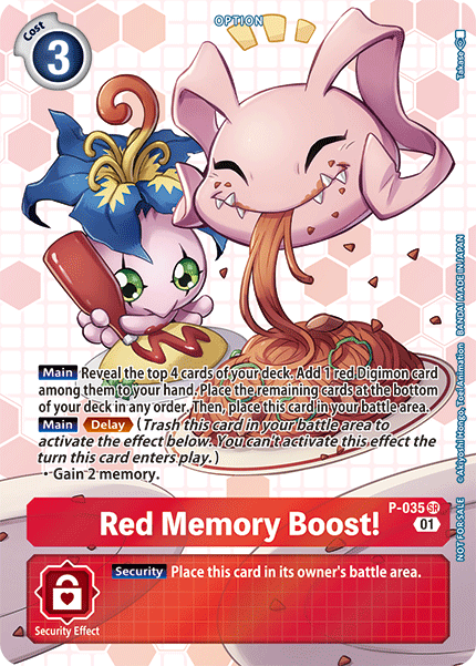 Red Memory Boost! [P-035] (Box Promotion Pack - Next Adventure) [Promotional Cards] | Play N Trade Winnipeg