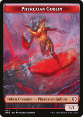 Phyrexian Goblin // The Hollow Sentinel Double-Sided Token [Phyrexia: All Will Be One Tokens] | Play N Trade Winnipeg