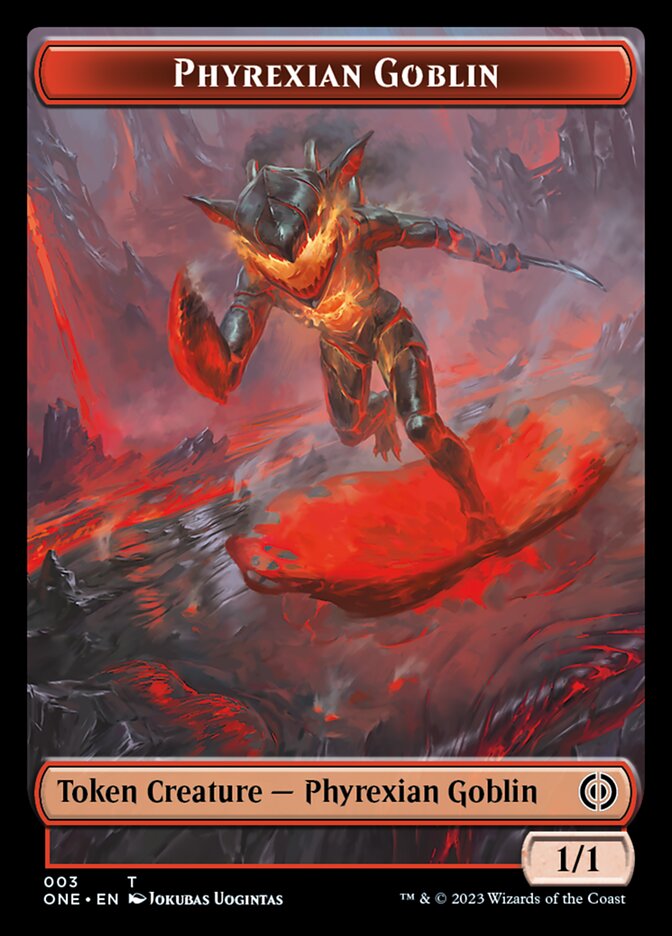 Rebel // Phyrexian Goblin Double-Sided Token [Phyrexia: All Will Be One Tokens] | Play N Trade Winnipeg