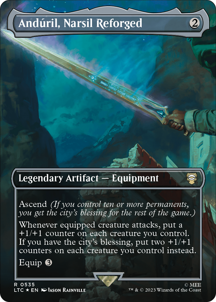 Anduril, Narsil Reforged (Borderless) (Surge Foil) [The Lord of the Rings: Tales of Middle-Earth Commander] | Play N Trade Winnipeg