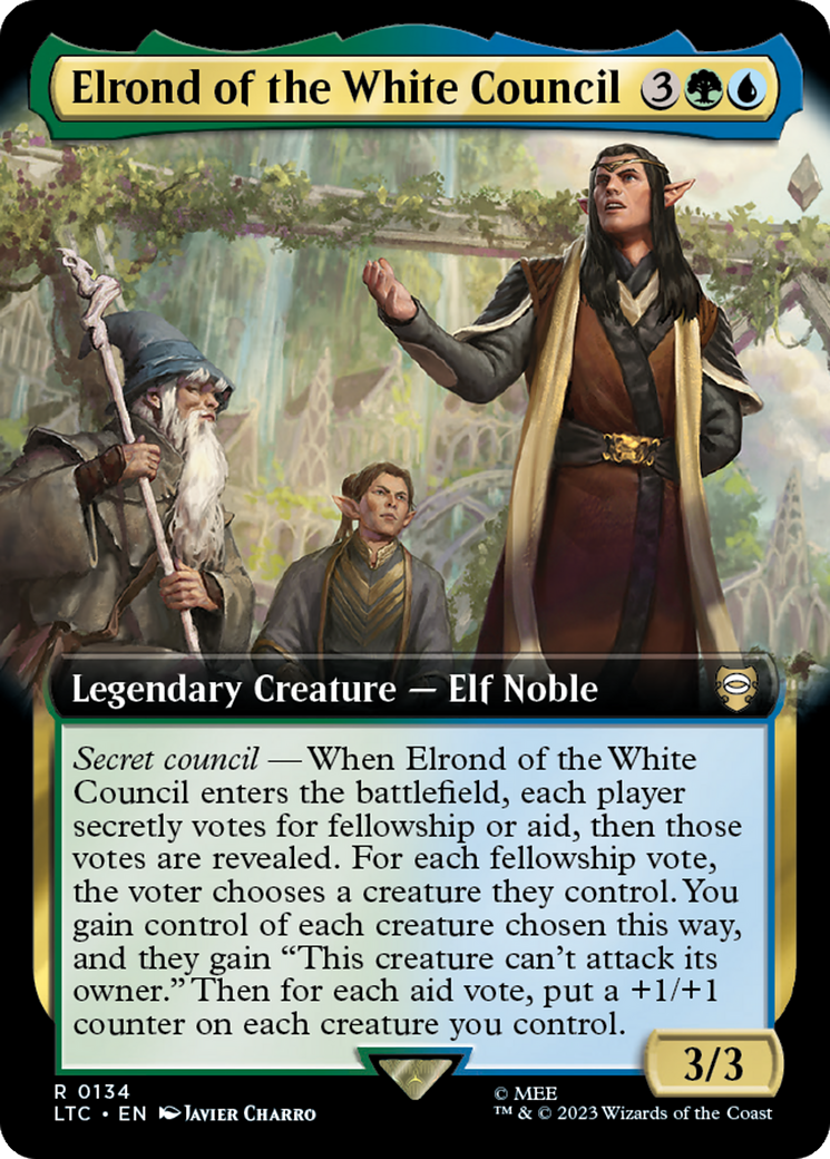 Elrond of the White Council (Extended Art) [The Lord of the Rings: Tales of Middle-Earth Commander] | Play N Trade Winnipeg