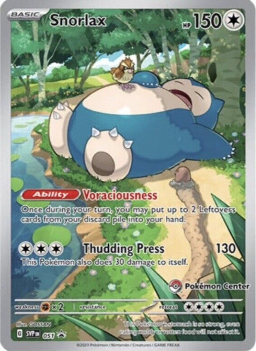 Snorlax (051) (Pokemon Center Exclusive) [Scarlet & Violet: Black Star Promos] | Play N Trade Winnipeg