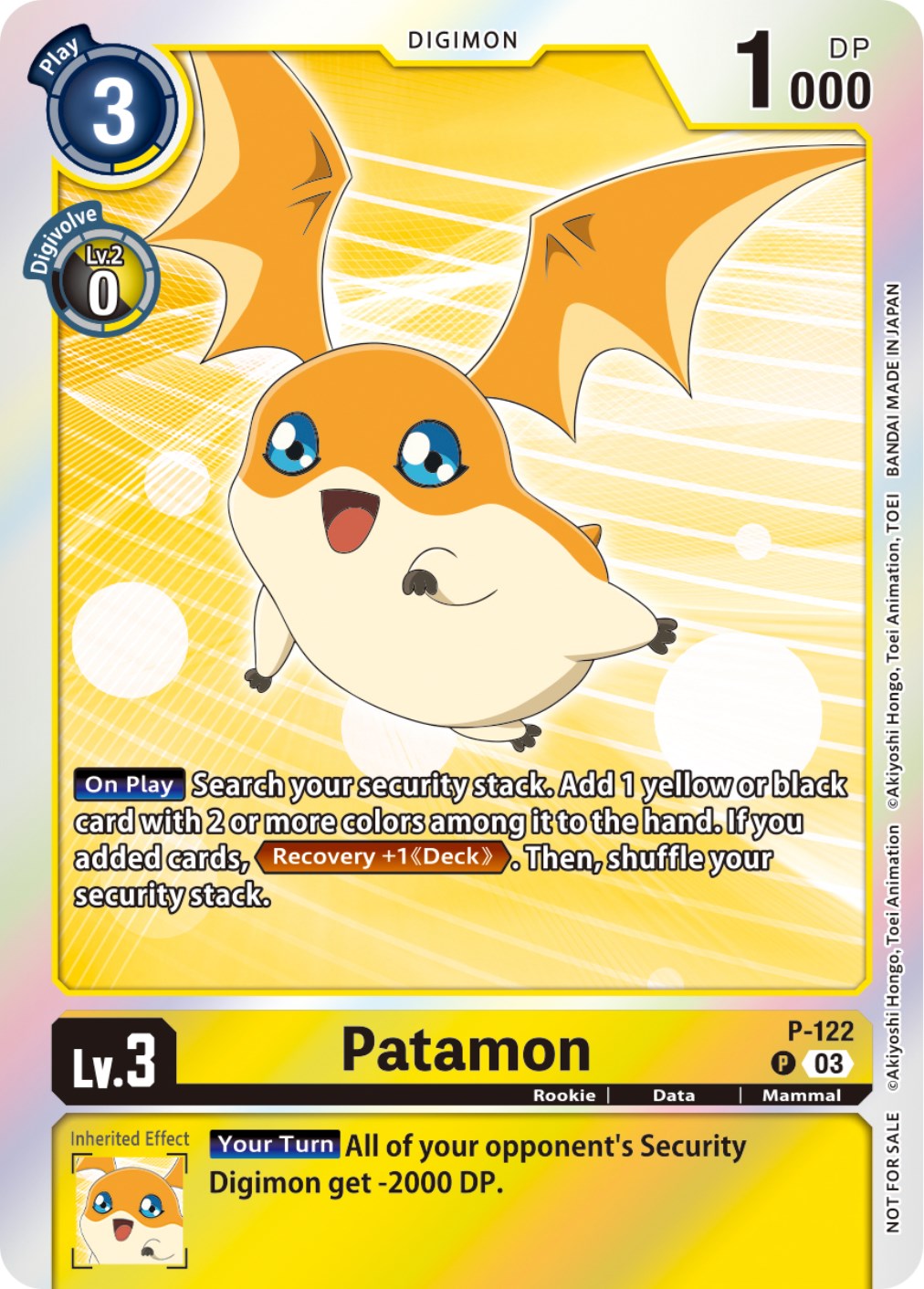 Patamon [P-122] (Tamer Party Pack -The Beginning- Ver. 2.0) [Promotional Cards] | Play N Trade Winnipeg