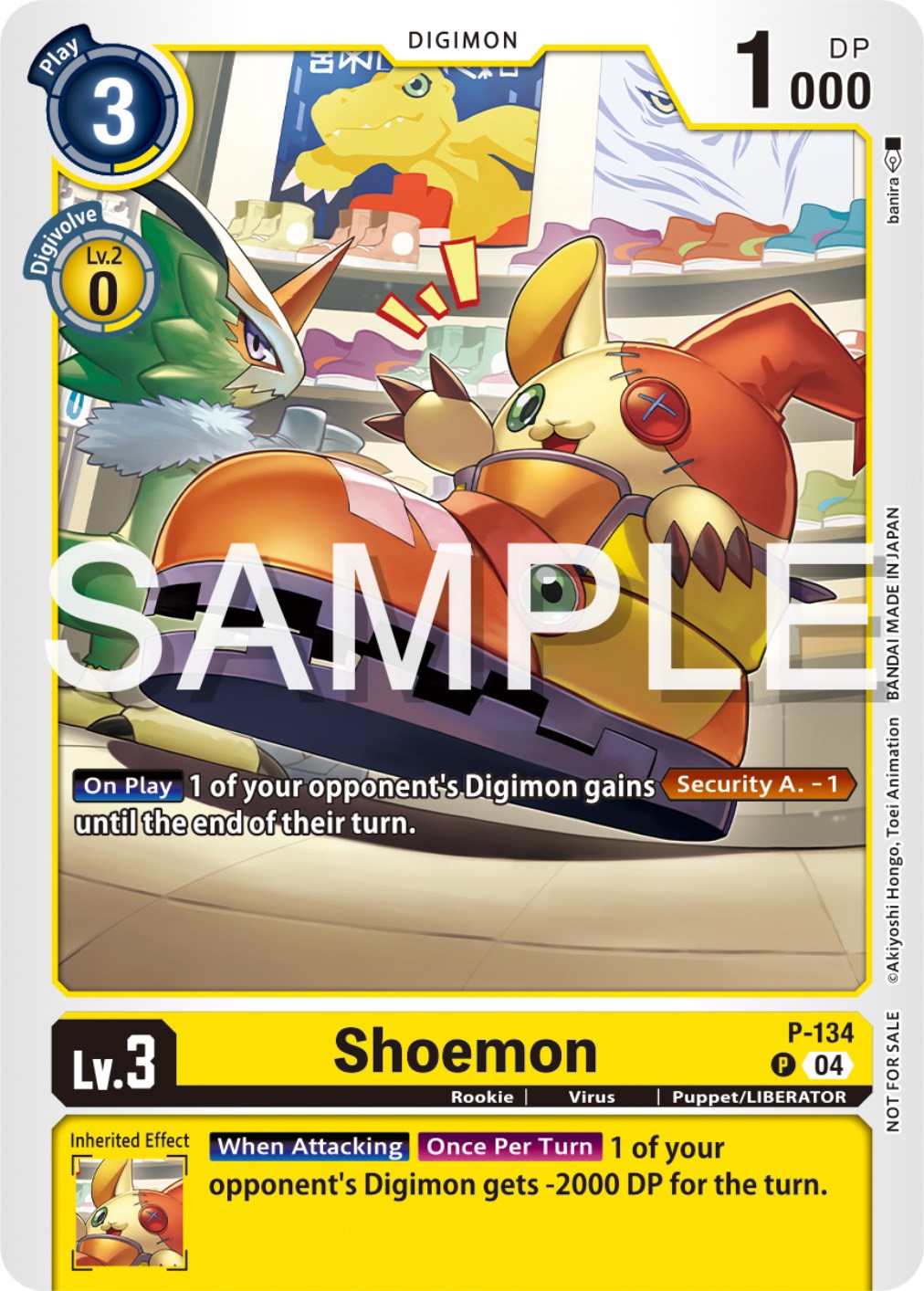 Shoemon [P-134] (Digimon Liberator Promotion Pack) [Promotional Cards] | Play N Trade Winnipeg