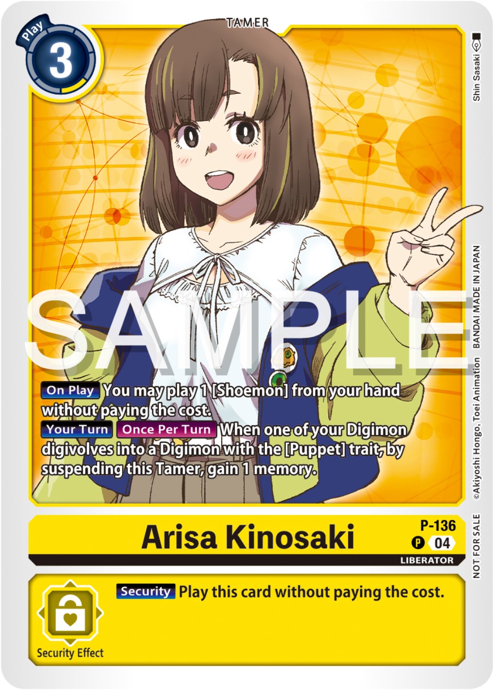 Arisa Kinosaki [P-136] (Digimon Liberator Promotion Pack) [Promotional Cards] | Play N Trade Winnipeg