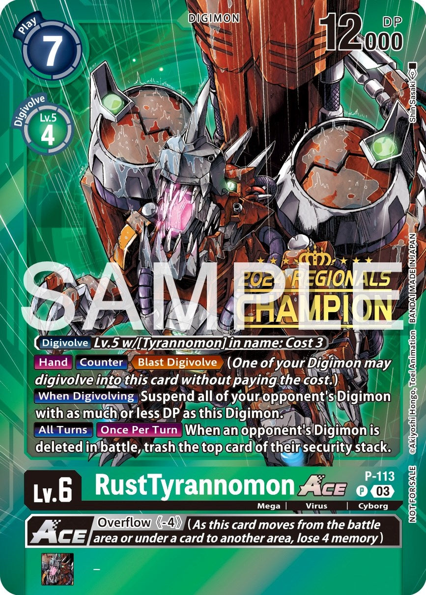 RustTyrannomon Ace [P-113] (2024 Regionals Champion) [Promotional Cards] | Play N Trade Winnipeg