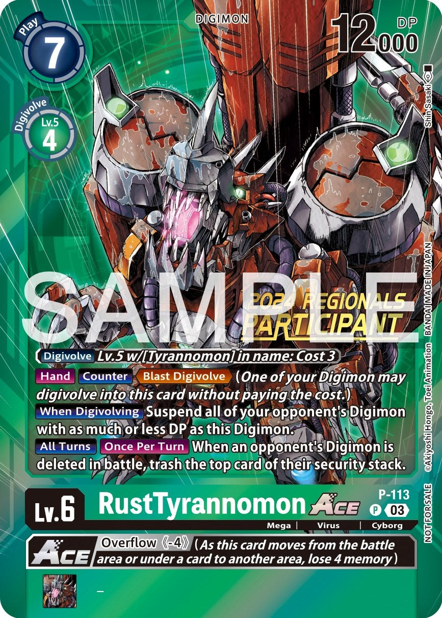 RustTyrannomon Ace [P-113] (2024 Regionals Participant) [Promotional Cards] | Play N Trade Winnipeg