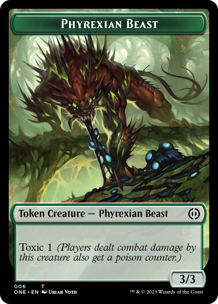Phyrexian Mite (012) // Phyrexian Beast Double-Sided Token [Phyrexia: All Will Be One Tokens] | Play N Trade Winnipeg