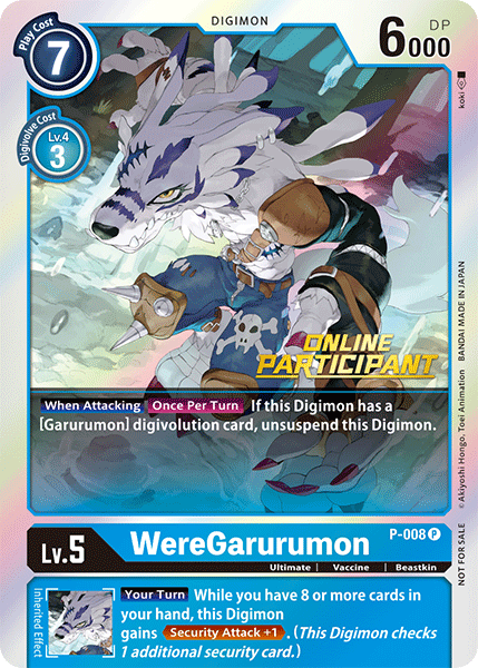 WereGarurumon [P-008] (Online Regional - Participant) [Promotional Cards] | Play N Trade Winnipeg