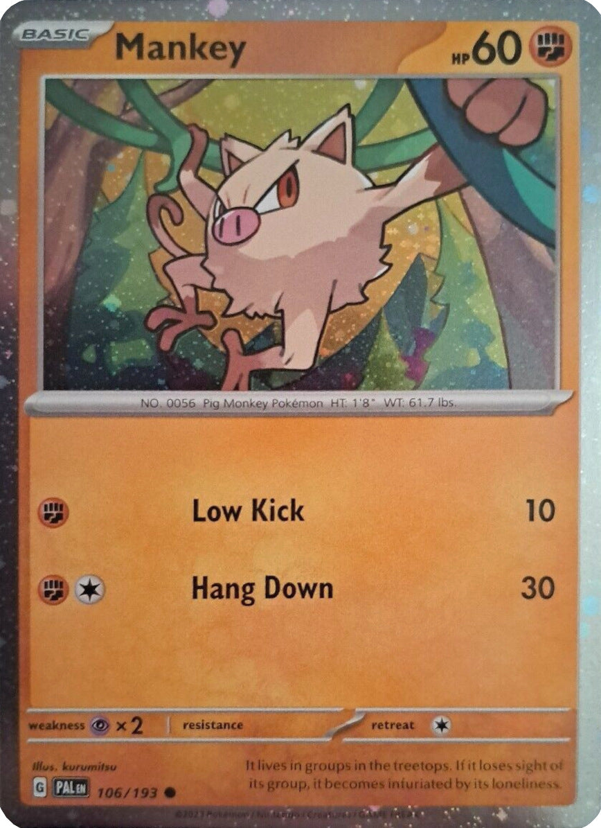 Mankey (106/193) (Cosmos Holo) [Scarlet & Violet: Paldea Evolved] | Play N Trade Winnipeg