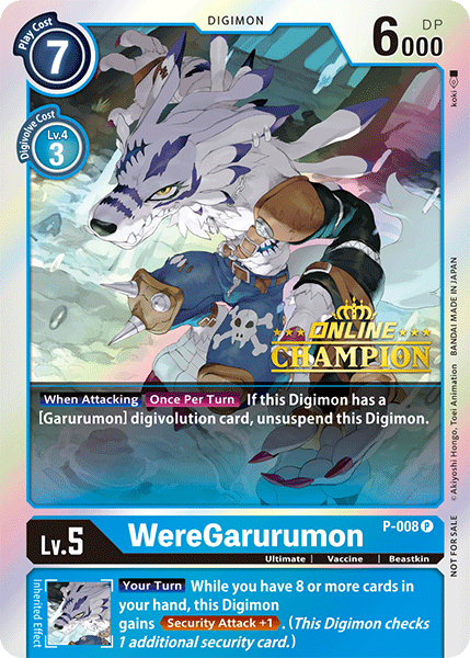 WereGarurumon [P-008] (Online Regional - Champion) [Promotional Cards] | Play N Trade Winnipeg