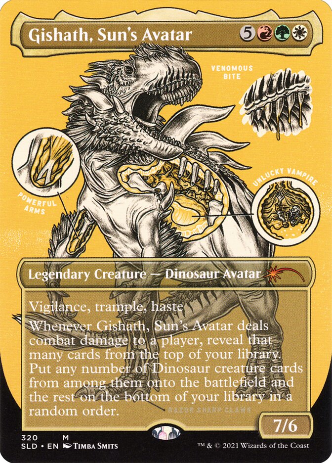 Gishath, Sun's Avatar (Borderless Foil Etched) [Secret Lair Drop Series] | Play N Trade Winnipeg