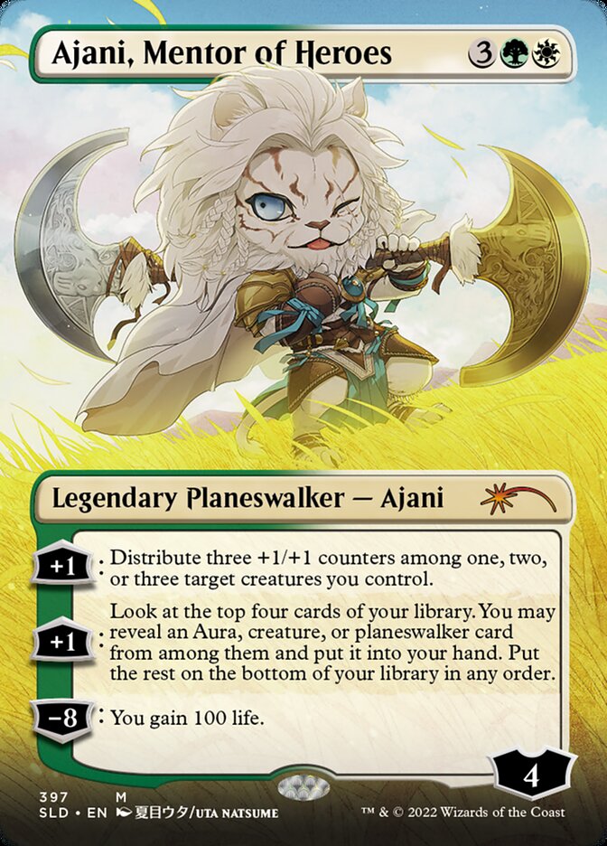 Ajani, Mentor of Heroes (Borderless) [Secret Lair Drop Series] | Play N Trade Winnipeg