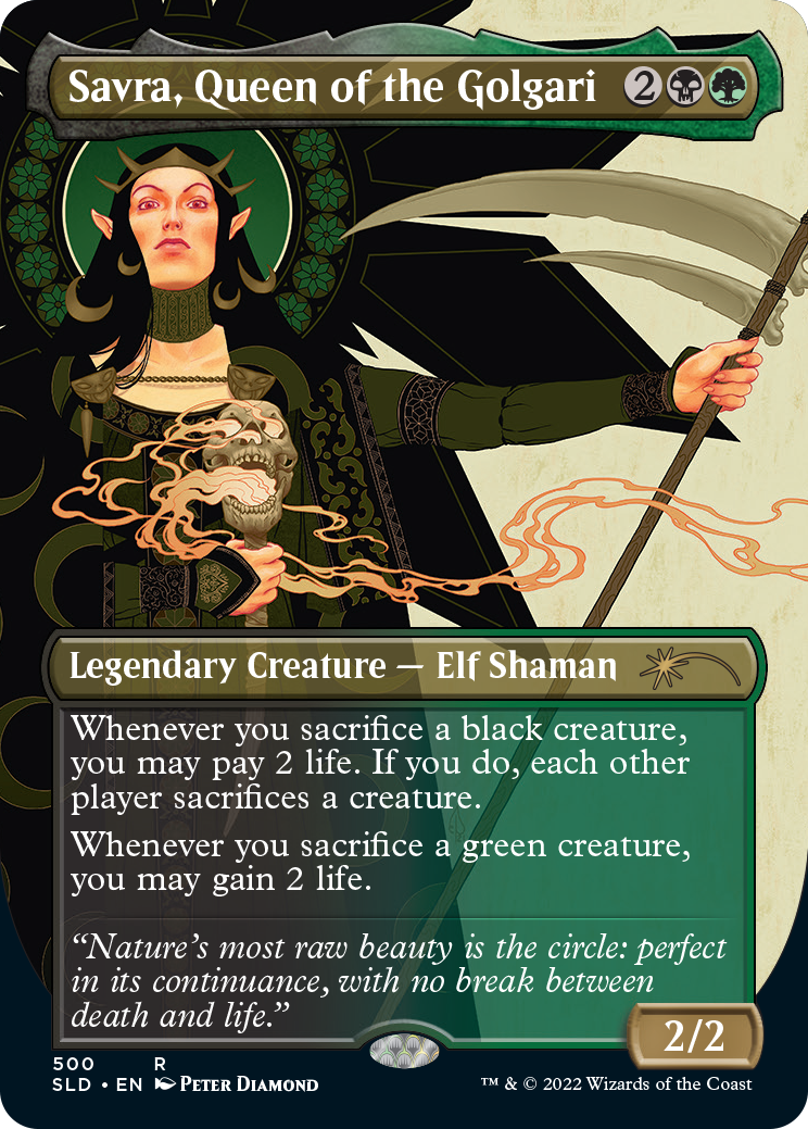 Savra, Queen of the Golgari (Borderless) [Secret Lair Drop Series] | Play N Trade Winnipeg