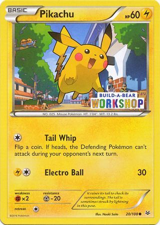 Pikachu (20/108) (Build A Bear Workshop Exclusive) [Miscellaneous Cards] | Play N Trade Winnipeg