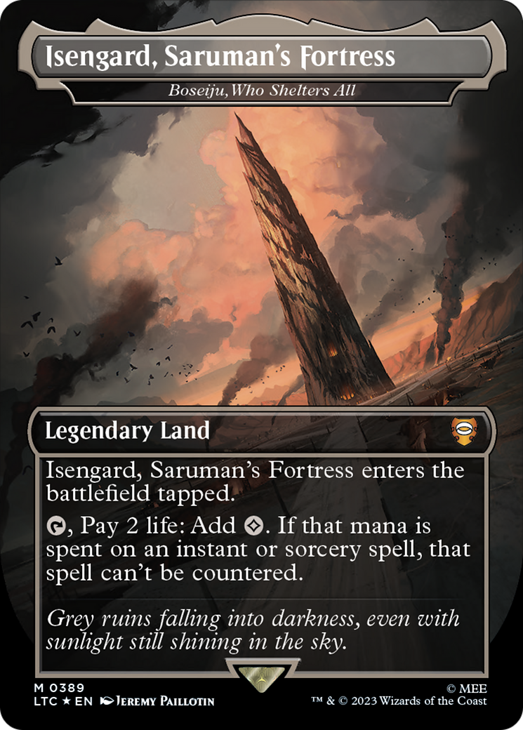 Isengard, Saruman's Fortress - Boseiju, Who Shelters All (Surge Foil Realms and Relics) [The Lord of the Rings: Tales of Middle-Earth Commander] | Play N Trade Winnipeg