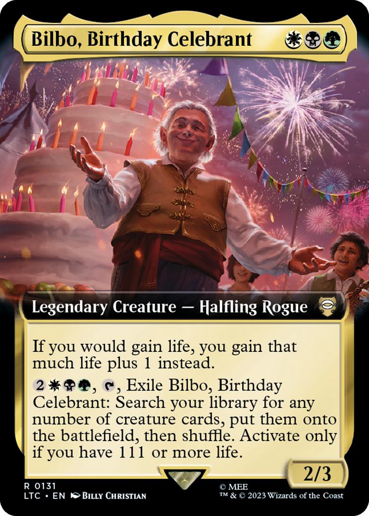 Bilbo, Birthday Celebrant (Extended Art) [The Lord of the Rings: Tales of Middle-Earth Commander] | Play N Trade Winnipeg