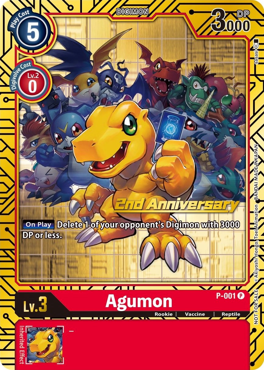 Agumon [P-001] (2nd Anniversary Card Set) [Promotional Cards] | Play N Trade Winnipeg