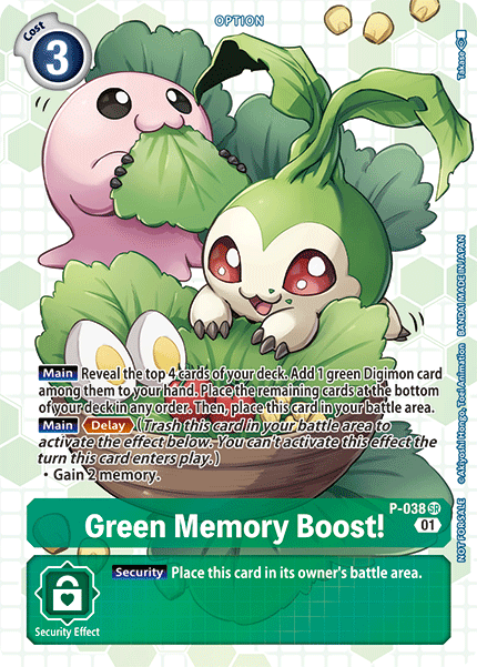 Green Memory Boost! [P-038] (Box Promotion Pack - Next Adventure) [Promotional Cards] | Play N Trade Winnipeg