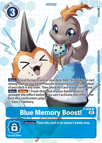 Blue Memory Boost! [P-036] (Box Promotion Pack - Next Adventure) [Promotional Cards] | Play N Trade Winnipeg