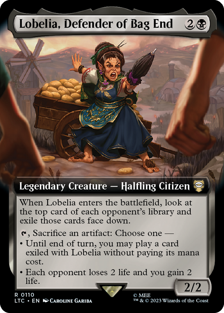 Lobelia, Defender of Bag End (Extended Art) [The Lord of the Rings: Tales of Middle-Earth Commander] | Play N Trade Winnipeg