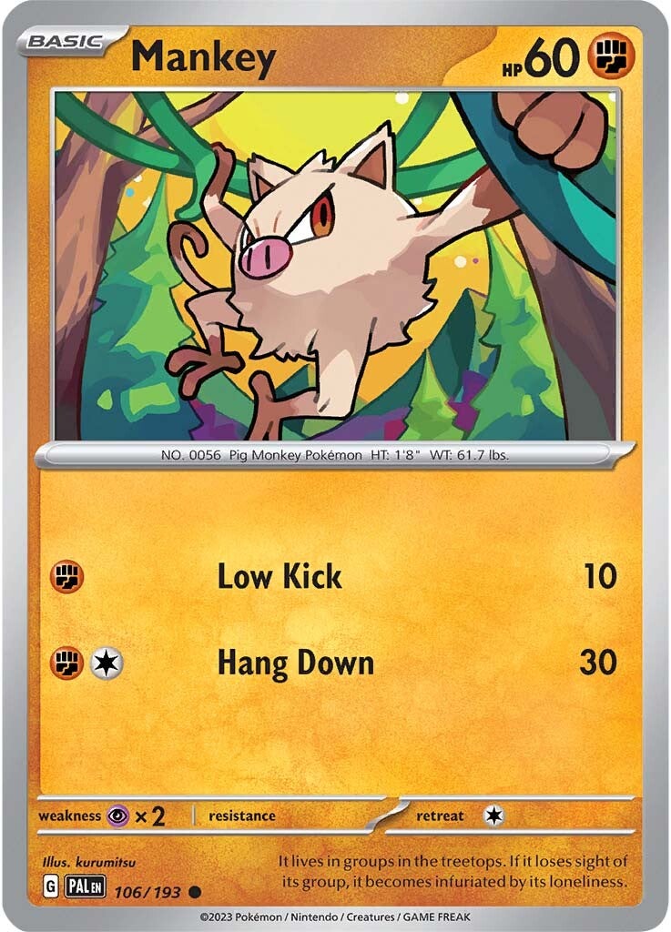 Mankey (106/193) [Scarlet & Violet: Paldea Evolved] | Play N Trade Winnipeg