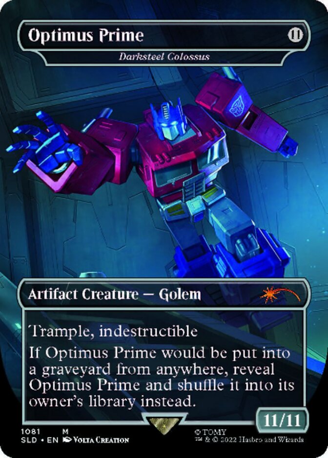 Darksteel Colossus - Optimus Prime (Borderless) [Secret Lair Drop Series] | Play N Trade Winnipeg