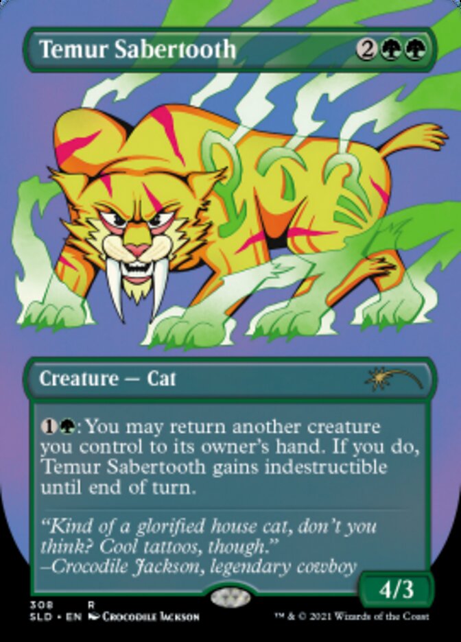 Temur Sabertooth (Borderless) [Secret Lair Drop Series] | Play N Trade Winnipeg