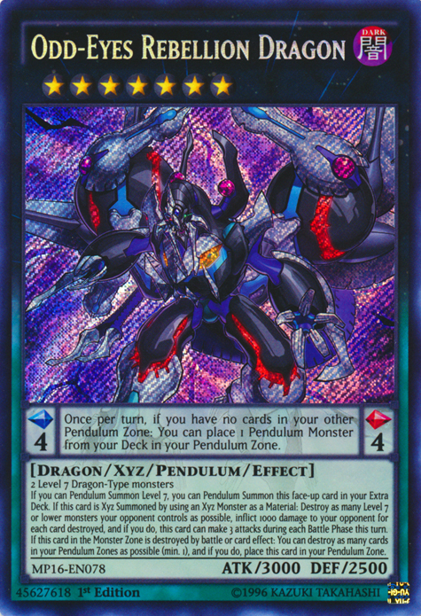 Odd-Eyes Rebellion Dragon [MP16-EN078] Secret Rare | Play N Trade Winnipeg