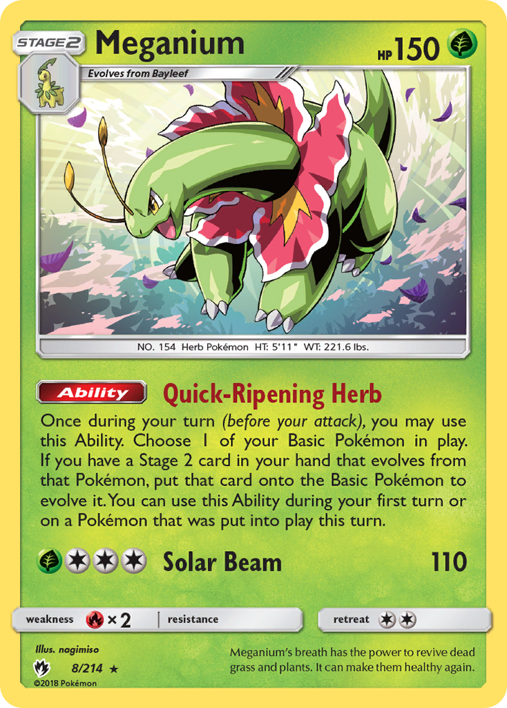 Meganium (8/214) [Sun & Moon: Lost Thunder] | Play N Trade Winnipeg