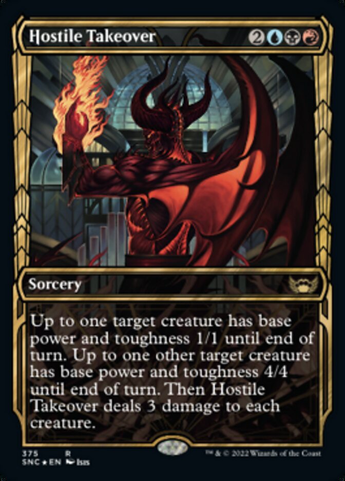 Hostile Takeover (Showcase Golden Age Gilded Foil) [Streets of New Capenna] | Play N Trade Winnipeg