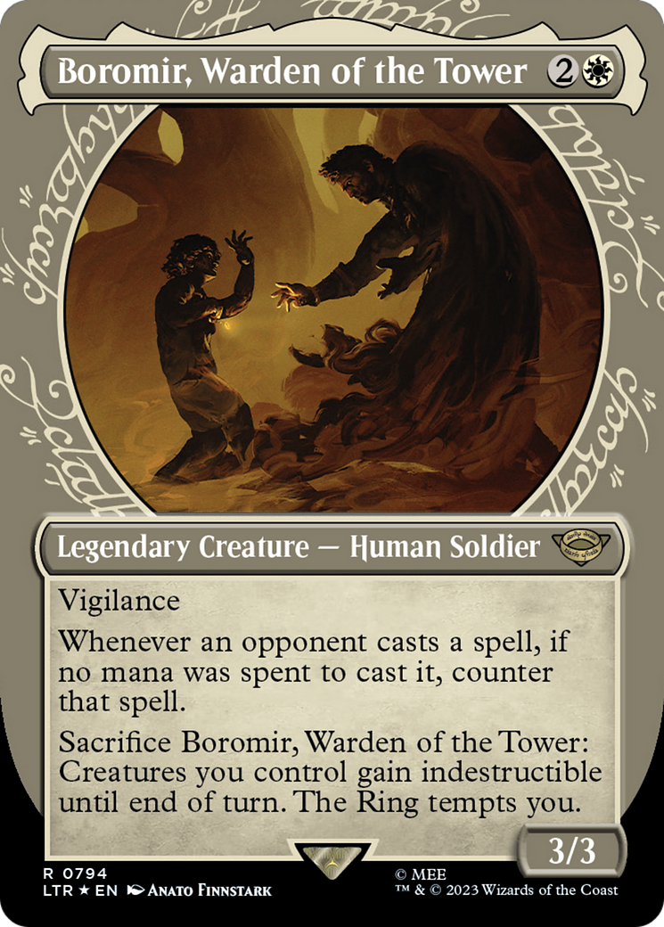 Boromir, Warden of the Tower (Showcase) (Surge Foil) [The Lord of the Rings: Tales of Middle-Earth] | Play N Trade Winnipeg