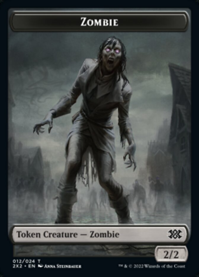 Zombie // Knight Double-sided Token [Double Masters 2022 Tokens] | Play N Trade Winnipeg
