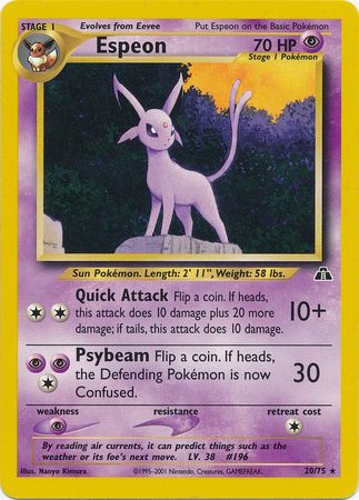 Espeon (20/75) [Neo Discovery Unlimited] | Play N Trade Winnipeg