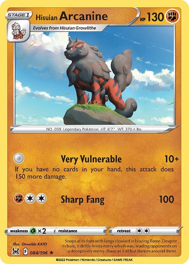 Hisuian Arcanine (084/196) (Theme Deck Exclusive) [Sword & Shield: Lost Origin] | Play N Trade Winnipeg