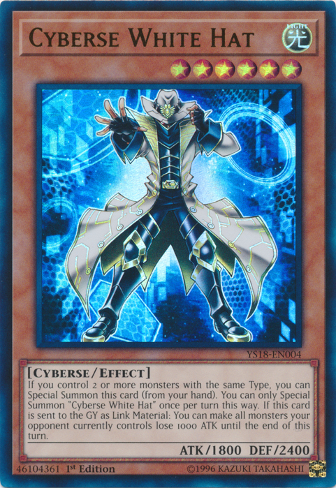 Cyberse White Hat [YS18-EN004] Ultra Rare | Play N Trade Winnipeg