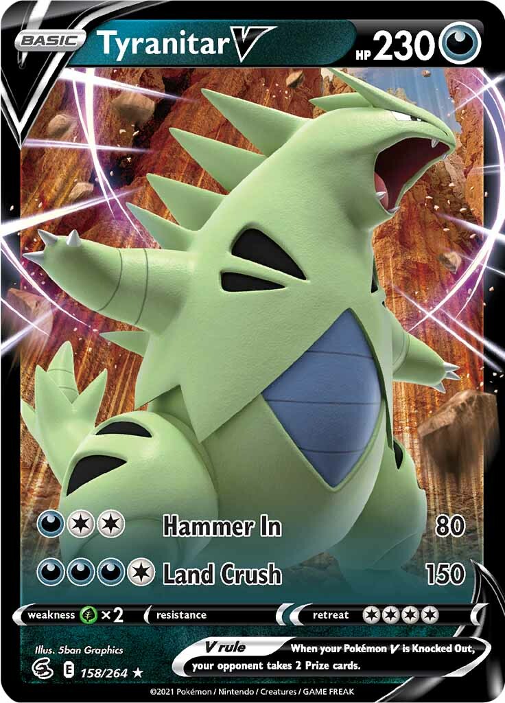 Tyranitar V (158/264) [Sword & Shield: Fusion Strike] | Play N Trade Winnipeg