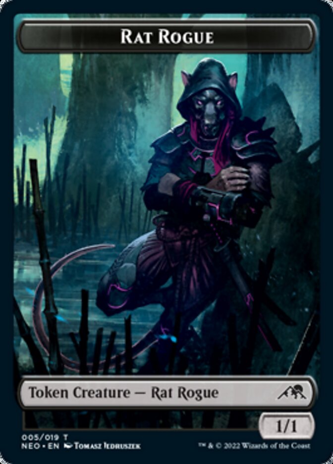 Spirit (002) // Rat Rogue Double-sided Token [Kamigawa: Neon Dynasty Tokens] | Play N Trade Winnipeg