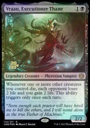 Vraan, Executioner Thane [Phyrexia: All Will Be One Prerelease Promos] | Play N Trade Winnipeg