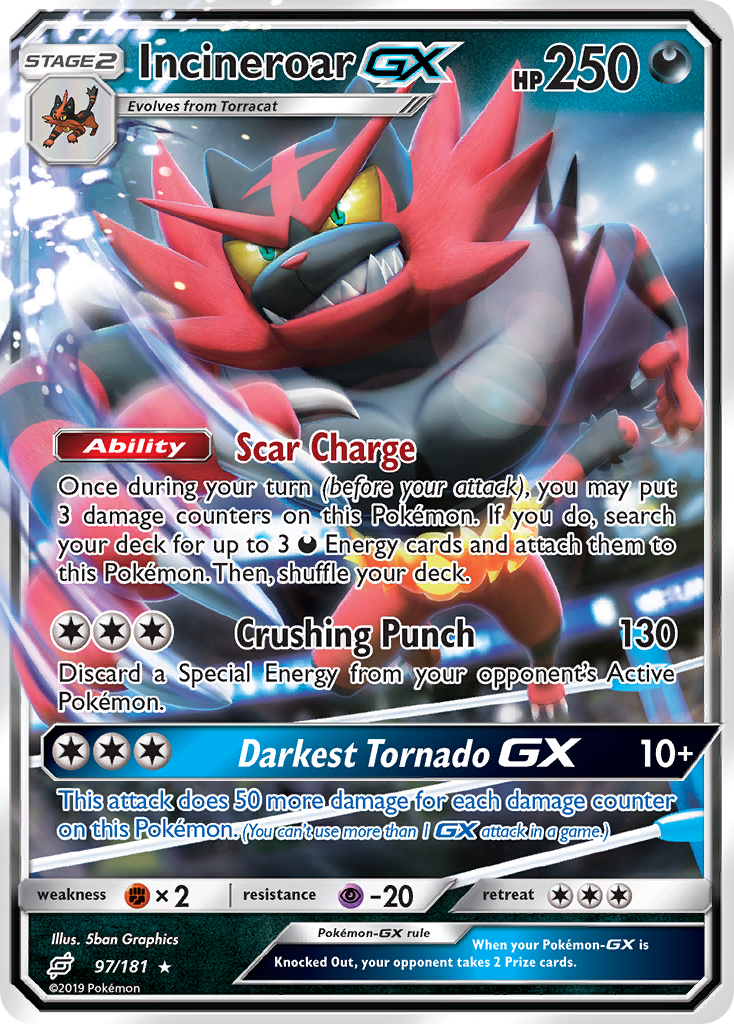 Incineroar GX (97/181) [Sun & Moon: Team Up] | Play N Trade Winnipeg