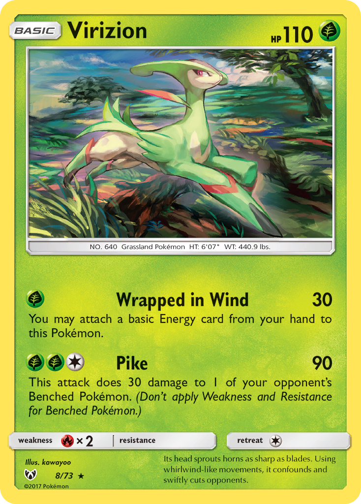 Virizion (8/73) [Sun & Moon: Shining Legends] | Play N Trade Winnipeg