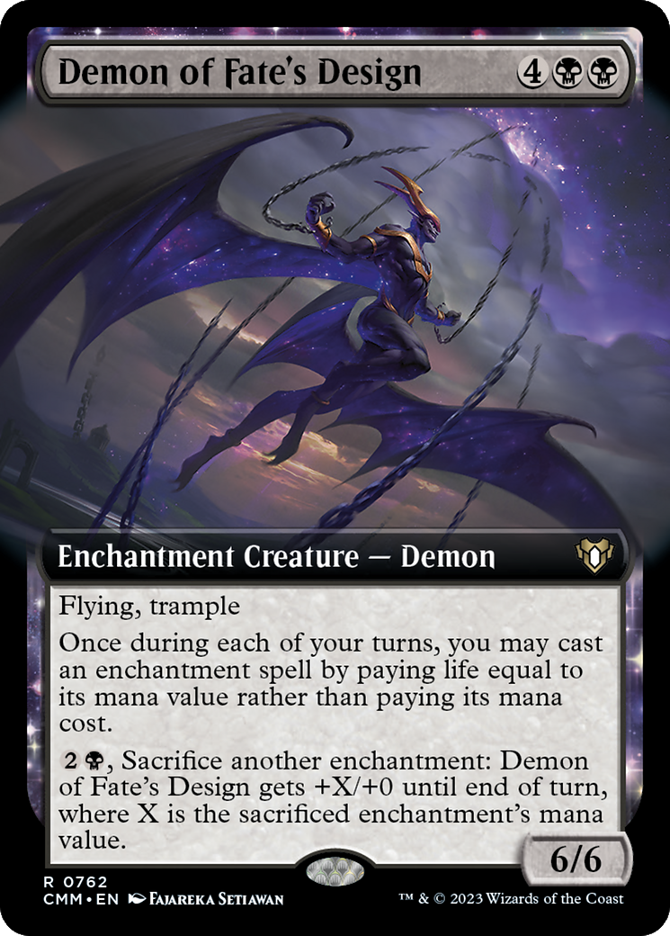 Demon of Fate's Design (Extended Art) [Commander Masters] | Play N Trade Winnipeg