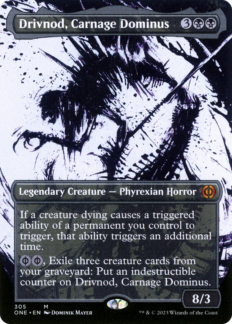 Drivnod, Carnage Dominus (Borderless Ichor) [Phyrexia: All Will Be One] | Play N Trade Winnipeg