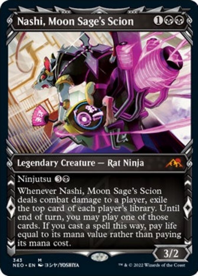 Nashi, Moon Sage's Scion (Showcase Ninja) [Kamigawa: Neon Dynasty] | Play N Trade Winnipeg